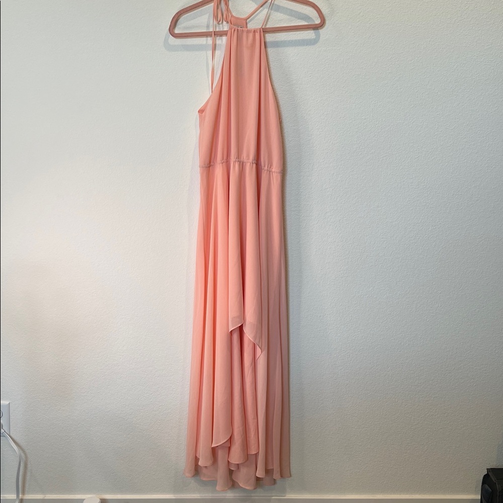 Haute Hippie Halter High Low Dress Peach